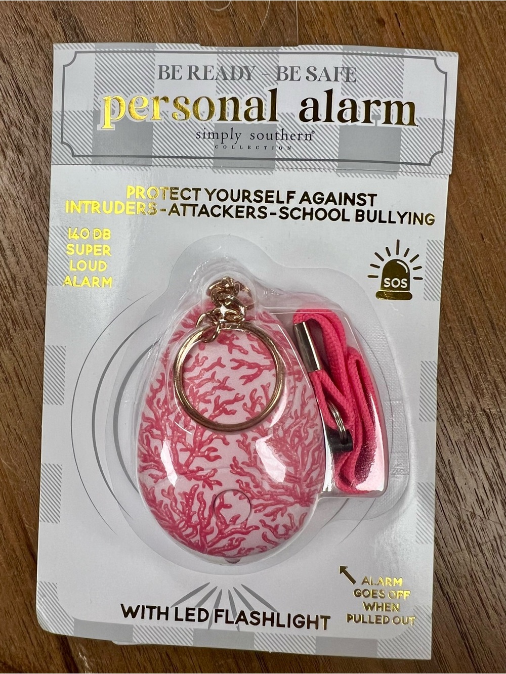 Simply Southern Pink Personal Alarm with LED Flashlight NWT